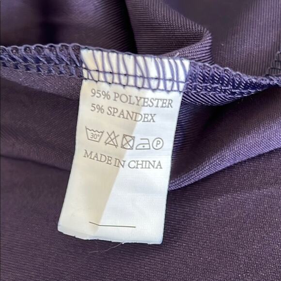 Navy Blue Purple Long Sleeve Gown with Cross V-Neck Extra Long Slit Bodycon - Picture 7 of 12